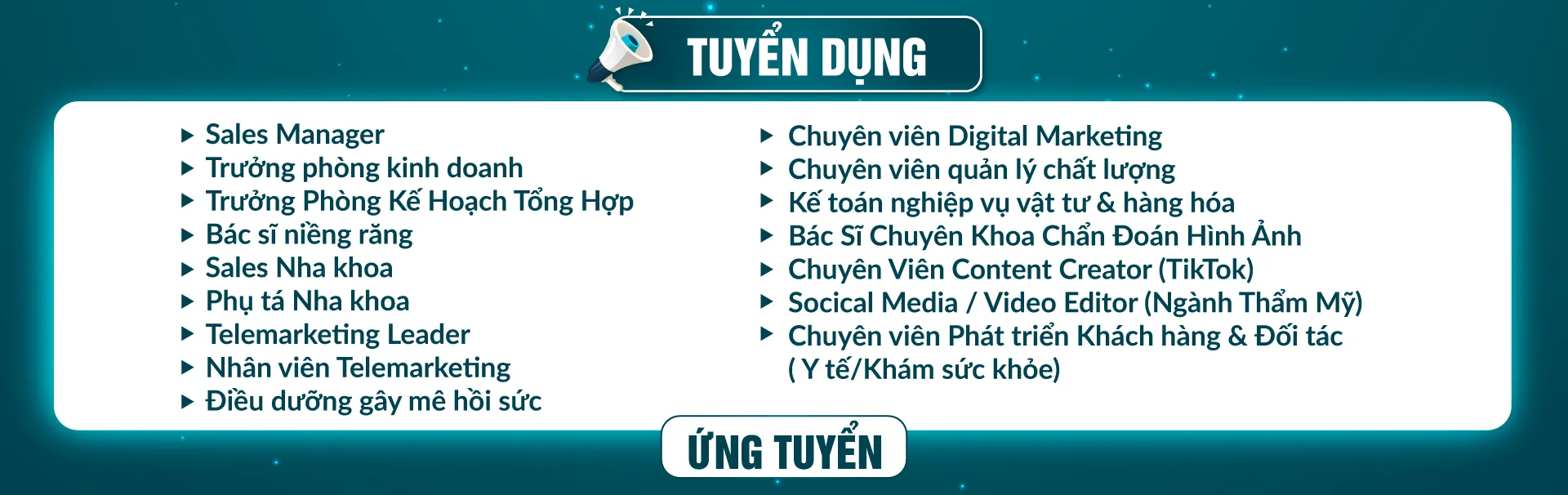 Tuyển dụng tại bệnh viện JW tháng 07 - 2026